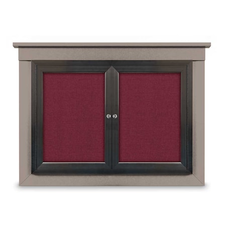 United Visual Products 24"x36" 1-Door Enclosed Letterboard, Green Vinyl/Lt Oak UV2621O-LTOAK-HUNGRN